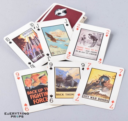 main photo of Playing Cards with WWII Poster Designs and Doves