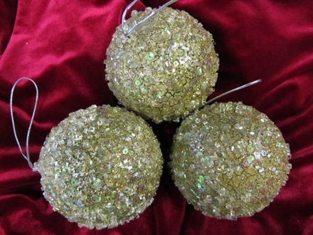 main photo of Green Sparkly/Frosty Ornaments 4" diameter