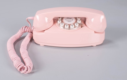 main photo of Repro Pink Princess Touch Tone Phone; Crosley