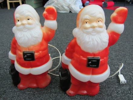 main photo of Vintage Santas w lights, 14" H