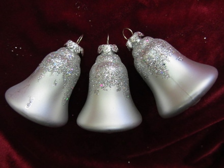 main photo of Silver Bells w Glitter, 2.5"
