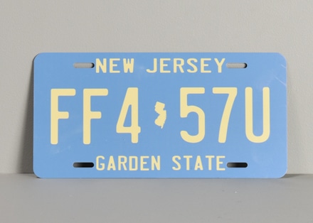 main photo of Faux Blue & Yellow New Jersey License Plate