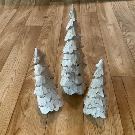 main photo of White Wooden Tabletop Trees 11” 9” 8”