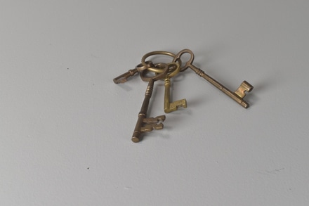 main photo of Four Brass Skeleton Keys on Ring