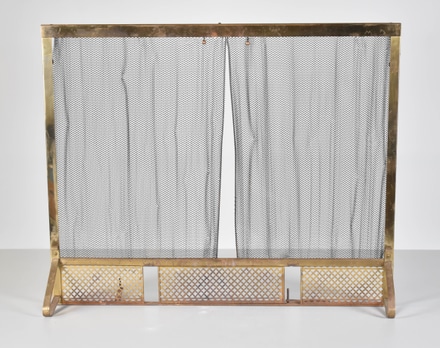 main photo of Brass Fireplace Screen- Curtain Style