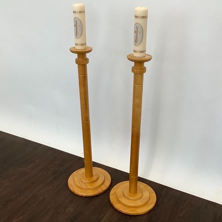 main photo of Standing Wooden Candle Holders