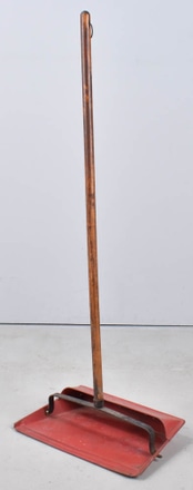 main photo of Red Metal Dustpan with Wooden Handle