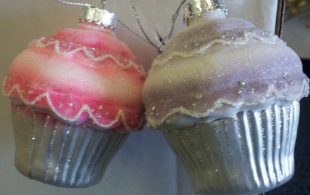 main photo of Cupcake Glass Ornaments, 3,5"