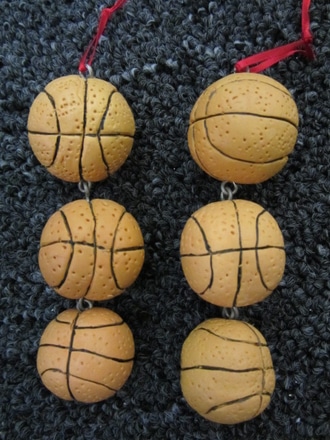 main photo of Basketball Trio Ornament, 4" W