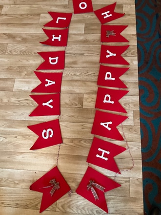 main photo of Red Felt Happy Holidays Banner