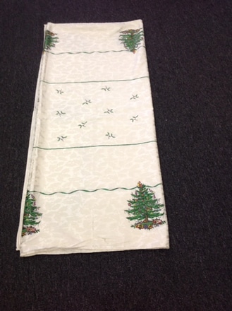 main photo of White Tablecloth with Christmas Trees