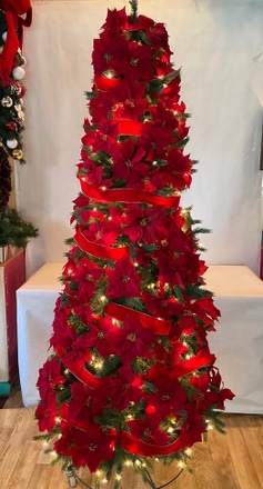 main photo of 7’ Tree with Red Pointsettias