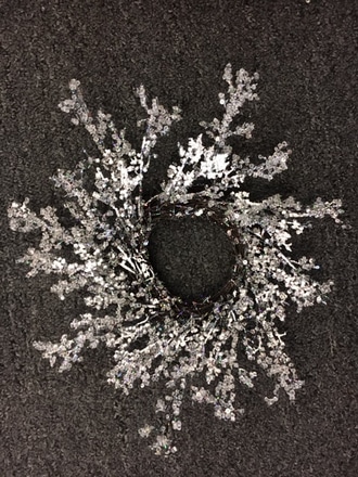 main photo of 12" crystal wreath for candles too