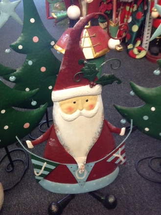 main photo of Decorative tin Santa Claus