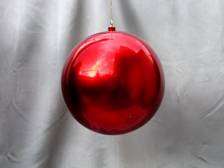 main photo of 6" Candy Apple Red Fancy Ball Ornament