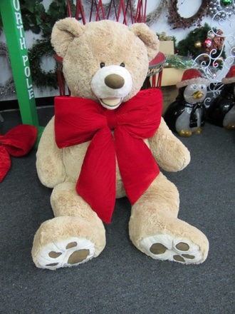 main photo of 3' Teddy bear w/ red bow