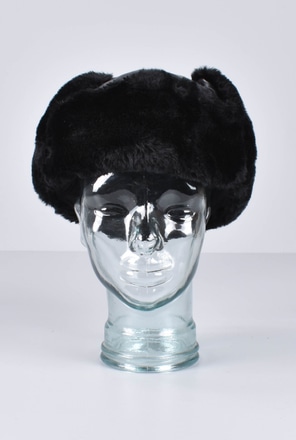 main photo of Black Faux Fur Ushanka Hat