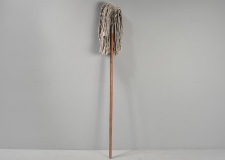 main photo of White String Wet Mop with Wooden Handle