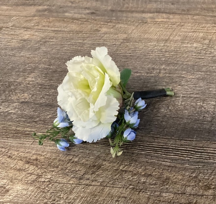main photo of White and Blue Boutonnière