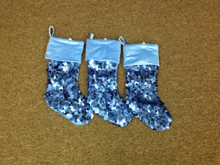 main photo of Blue velour with sequins stocking