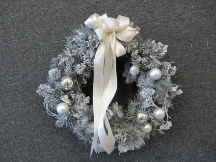 main photo of Wreath with Pine Cones & Ornaments, silver