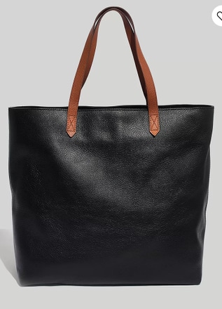 main photo of MadeWell Leather Zip Top Tote (Black/Brown)