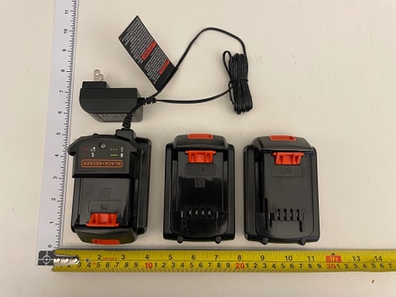 main photo of Black and Decker Battery x2 and Charger Black