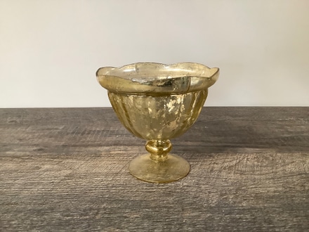 main photo of Gold Mercury Glass Footed Dish