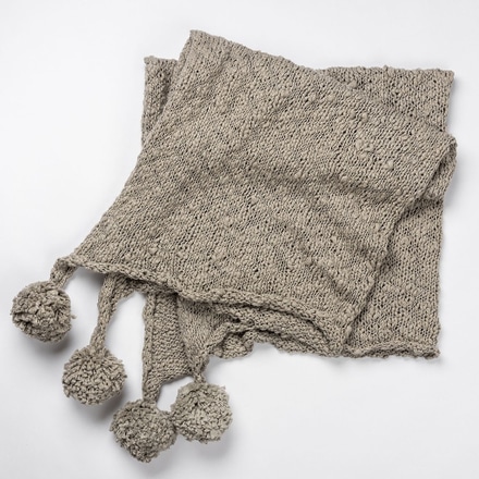 main photo of Light Taupe Knit Throw Blanket