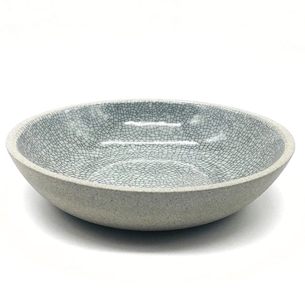 main photo of Shallow Gray Crackle Glazed Bowl