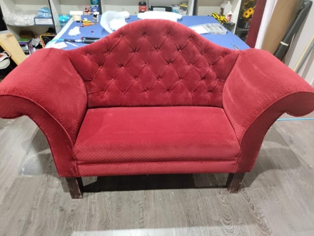 main photo of 6' red love seat