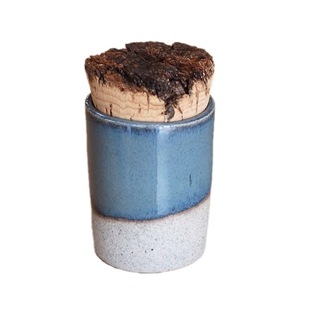 main photo of Blue Glazed Mini Corked Canister