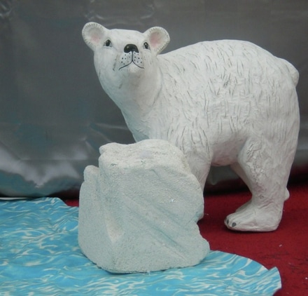 main photo of Polar bear, paper mache, 20" Baby