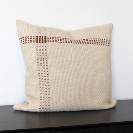 main photo of Brown Leather Accent Throw Pillow