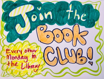 main photo of Handrawn Book club flyer