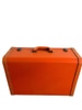 Orange Leatherbound Hardside Suitcase