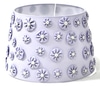 Lamp Shade; deco flowery lavender cotton shade, tapered drum