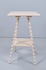 Two Tiered Occasional Table with Spool Legs, Painted Beige