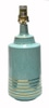 Table Lamp Base; Ceramic, mint green speckled glaze, gold rings