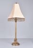 Brass Table Lamp w/ Beaded Fringe Shade