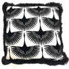 Black & White Graphic Peacock Pillow