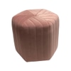 Pouf; velvet, pale pink, vertically tufted, button top,