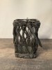 Wicker and Glass Rectangular Basket