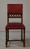 Gothic Wood Chair w/ Rosette Motif & Oxblood Upholstery