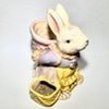 Distressed Basket Bunny Statue