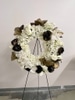 Black and White Rose and Orchid Easel Wreath
