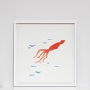Large Framed Print: Sid the Squid