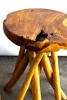 Round Wood Slice Side Table w Sticks Base