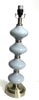 Blue Gray Porcelain and Brass Lamp