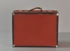 Hardside Suitcase Painted Red with Brown Edging